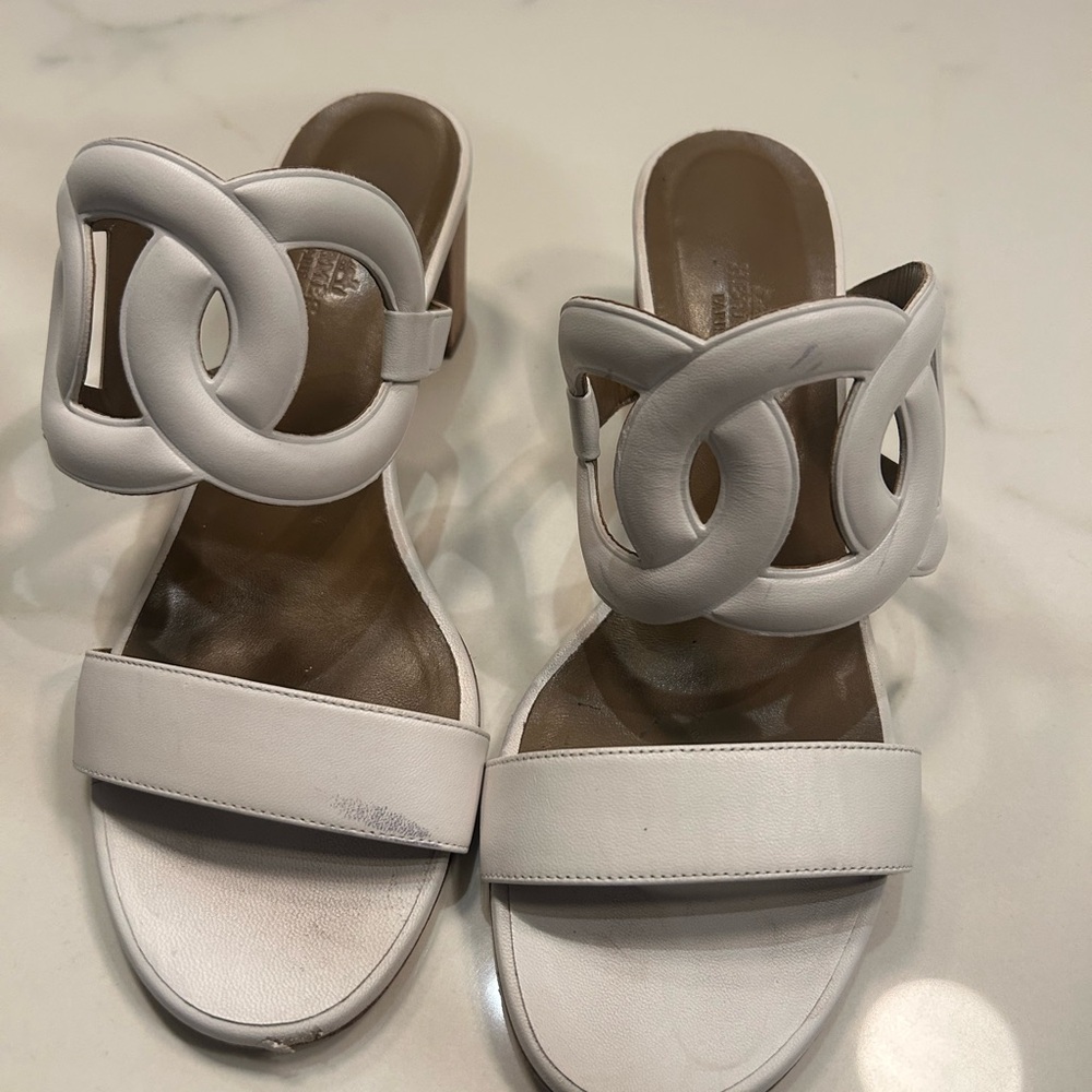 Hermes White Women's Sandals